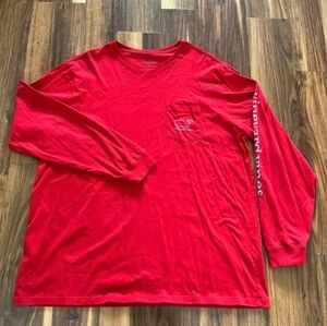 Vineyard Vines Red Men’s Long-Sleeve Pocket Tee Size XXL